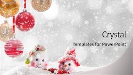  Presentation with snowman - Cool new slide deck with christmas background with snowman backdrop and a light gray colored foreground