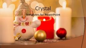  Presentation with christmas kids clipart - Colorful PPT layouts enhanced with christmas background with snowman backdrop and a yellow colored foreground