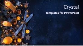  Presentation with free christmas - Colorful PPT theme enhanced with christmas-background-with-wooden-ski backdrop and a navy blue colored foreground