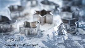  Presentation with christmas baking - Audience pleasing slide deck consisting of christmas-baking-cookie-cutters backdrop and a light blue colored foreground