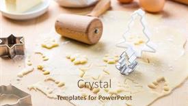  Presentation with christmas baking - Slide deck with christmas-baking-dough-with-cookie background and a lemonade colored foreground