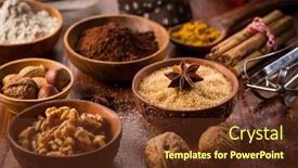  Presentation with baking cookies - Presentation design featuring christmas baking ingredient and spices for cookies background and a tawny brown colored foreground