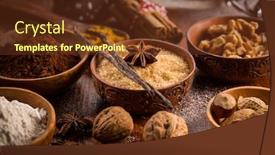  Presentation with baking cookies - Slide set enhanced with christmas baking ingredient and spices for cookies background and a tawny brown colored foreground