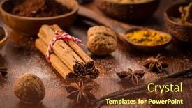  Presentation with christmas baking - Beautiful slide set featuring christmas baking ingredient and spices for cookies backdrop and a tawny brown colored foreground