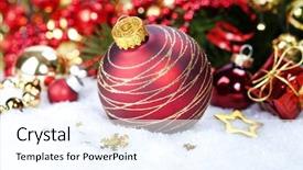  Presentation with christmas lights bulb decoration - Amazing PPT theme having christmas ball and christmas tree backdrop and a cool aqua colored foreground