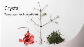  Presentation with white christmas - Beautiful presentation theme featuring christmas ball and fallen spruce backdrop and a  colored foreground