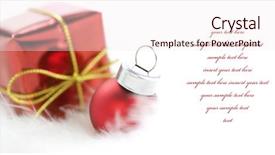  Presentation with white christmas - Cool new presentation theme with christmas ball and gift box backdrop and a sky blue colored foreground
