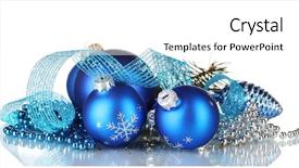  Presentation with ribbon green - Colorful presentation design enhanced with christmas ball and green tree backdrop and a white colored foreground