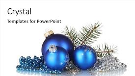  Presentation with green and white - PPT theme consisting of christmas ball and green tree background and a  colored foreground