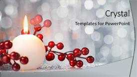  Presentation with christmas lights - Cool new slide set with christmas ball and lights hanging backdrop and a light gray colored foreground
