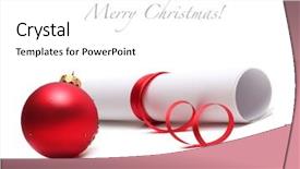  Presentation with prize - Presentation design enhanced with christmas ball and paper roll background and a white colored foreground