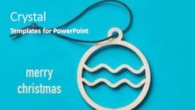  Presentation with christmas blank wooden signboard - Slide set enhanced with christmas-ball-cut-out background and a teal colored foreground