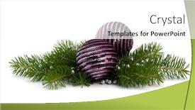  Presentation with decoration - Theme enhanced with christmas ball decoration isolated on white background background and a white colored foreground