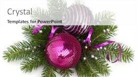  Presentation with white christmas - Beautiful presentation theme featuring christmas-ball-decoration-isolated backdrop and a  colored foreground