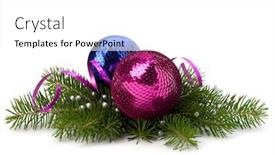  Presentation with white christmas - Colorful PPT layouts enhanced with christmas-ball-decoration-isolated backdrop and a white colored foreground