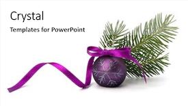  Presentation with silver christmas - PPT theme having christmas ball decoration isolated background and a white colored foreground
