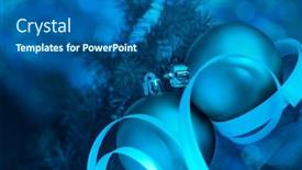  Presentation with fir tree - PPT theme having christmas-ball-decorations-with-fir background and a ocean colored foreground