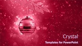  Presentation with magenta - Presentation design featuring christmas-ball-hanging-on-golden background and a  colored foreground