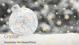  Presentation with decoration - Presentation theme enhanced with christmas-ball-in-snowfall-decoration background and a lemonade colored foreground