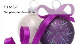  Presentation with ball bearing on a white - Beautiful PPT theme featuring christmas ball isolated on white backdrop and a white colored foreground