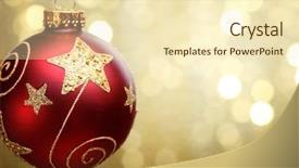  Presentation with golden light - Amazing PPT theme having christmas ball on abstract golden backdrop and a  colored foreground
