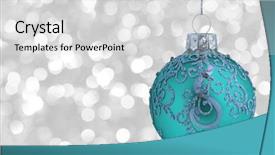 Presentation with christmas lights - Amazing PPT theme having christmas ball on abstract grey backdrop and a light gray colored foreground