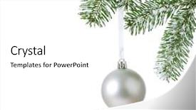  Presentation with white christmas - Slides featuring christmas ball on branch fir background and a white colored foreground