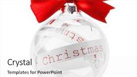  Presentation with red bow - Presentation theme having glaskugel - christmas ball with red bow background and a white colored foreground