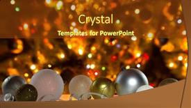  Presentation with festive - Presentation design having christmas-balls-against-the-backdrop background and a tawny brown colored foreground