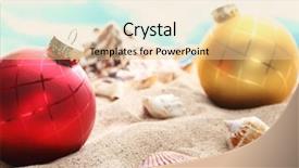  Presentation with tropical christmas - Amazing PPT layouts having christmas balls and seashells backdrop and a lemonade colored foreground
