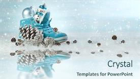  Presentation with christmas balls disco ball - Presentation theme with christmas balls boot and reflection background and a sky blue colored foreground