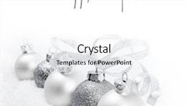  Presentation with snow - PPT theme featuring round sign new year - christmas balls in snow background and a white colored foreground