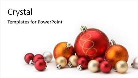  Presentation with white christmas - Amazing slides having christmas balls isolated on white backdrop and a white colored foreground