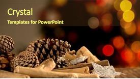  Presentation with christmas red - Slides with christmas balls on a white background and a tawny brown colored foreground