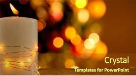  Presentation with string lights - PPT theme having christmas balls on a white background and a tawny brown colored foreground