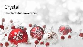  Presentation with christmas balls disco ball - PPT theme having christmas balls on abstract background background and a white colored foreground