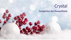  Presentation with abstract - PPT theme featuring red new year - christmas balls on abstract background background and a sky blue colored foreground