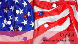  Presentation with christmas balls disco ball - Presentation theme with christmas balls on american flag background and a  colored foreground