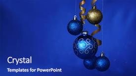  Presentation with satin - Cool new PPT theme with christmas balls on blue satin backdrop and a navy blue colored foreground
