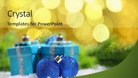  Presentation with christmas balls disco ball - Presentation theme having christmas balls on bright background background and a  colored foreground