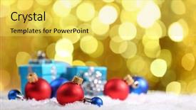  Presentation with bright - Beautiful presentation design featuring christmas balls on bright background backdrop and a  colored foreground