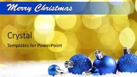  Presentation with bright - Slide set consisting of christmas balls on bright background background and a gold colored foreground