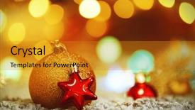  Presentation with christmas balls disco ball - Presentation having christmas balls on defocused background background and a  colored foreground