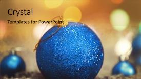  Presentation with christmas balls disco ball - Cool new slide deck with christmas balls on defocused background backdrop and a  colored foreground