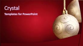  Presentation with christmas red - Amazing slides having christmas balls on red background backdrop and a wine colored foreground