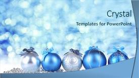  Presentation with shiny - Colorful PPT theme enhanced with christmas balls on shiny blue backdrop and a  colored foreground