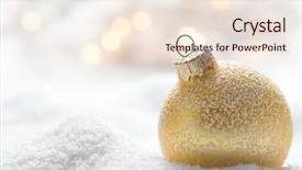  Presentation with white snow - Audience pleasing PPT theme consisting of christmas balls on snow backdrop and a lemonade colored foreground