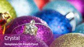  Presentation with christmas balls disco ball - Audience pleasing presentation theme consisting of fresh homemade pizza with salami backdrop and a coral colored foreground.