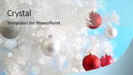  Presentation with christmas balls disco ball - Slide set featuring christmas balls on the white background and a  colored foreground