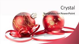  Presentation with christmas balls disco ball - Presentation theme having christmas balls on the white background and a white colored foreground